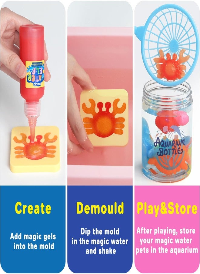MINISENTIALS Magic Water Elf Toy Kit - Crafts Kit for Kids - Magic Gel Water Pets with Aquarium Bottle - Make Your Own Squishies Crafts Toys - Kids Christmas Birthday Gifts Party Favor for Girls Boys Ages 3+ - Image 2